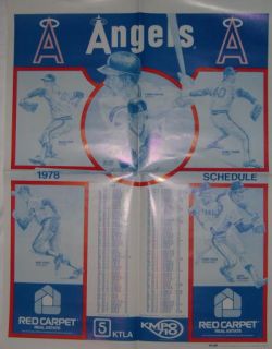 1978 California Angels Poster Schedule with Nolan Ryan
