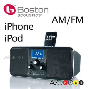 Boston Acoustics Duo I Plus iPhone iPod Dock AM FM Stereo Radio Alarm 