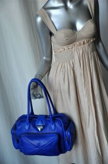 Botkier Blue Leather Med Ziggy Satchel Bag Handbag New