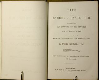 Life of Samuel Johnson James Boswell Malone Notes Bond Co 1856