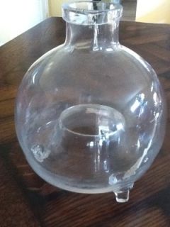 antique hand blown glass fly catcher trap bottle