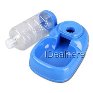 Drink Dog Pet Water Bottle Dish Bowl Dispenser Blue