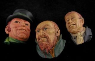Bosson Heads 3 Pcs Charles Dickens Bossons Uriah Fagin Paddy Wall Mask 