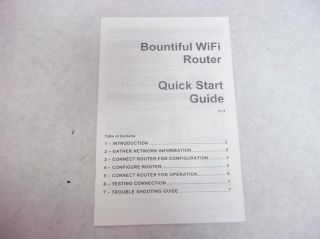 Bountiful WiFi E258224 NWGQ7 Wireless Router 4 Port