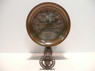 Vintage 1922 Brass Grinnell Company Bourdon Gauge Water Pressure Look 