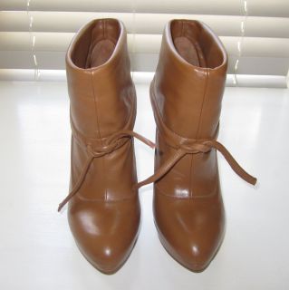 Boutique 9 Leather Camel Meyer Booties Ankle Boots Nine West Size 7 5 