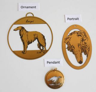  Borzoi Russian Wolfhound Brass Collectibles