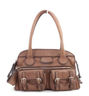 chloe brown leather edith bowler large satchel bag