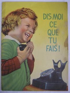 French Childrens Book 1930 Charming Illustration Color