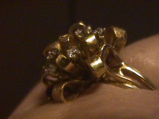 beautiful diamond dinner ring yellow gold vintage