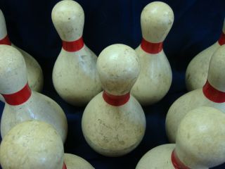 Vintage Lot Set 10 Duck Bowling Pins 9 5 Tall Old Antique