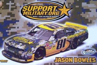 2012 JASON BOWLES SUPPORT MILITARY.ORG #81 NASCAR NATIONWIDE SERIES 