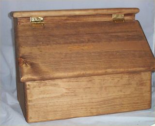 Bread Box Solid Hard Wood Stained Golden Oak Handcrafted In USA
