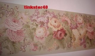 Waveryly Antique Rose Floral Brianna Wallpaper Border