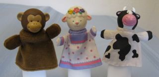 Adorable Finger Puppets Plush Monkey Lamb Cow by Russ