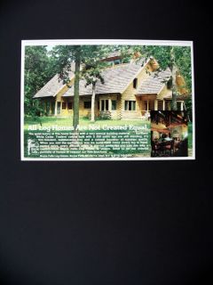 Boyne Falls Log Homes White Cedar House 1978 Print Ad