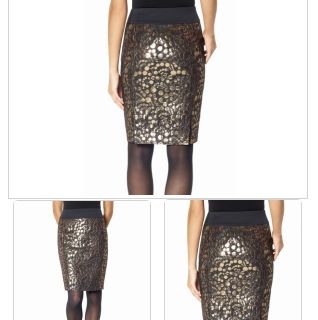 The Limited Metallic Gold Black Pencil Skirt Size 4