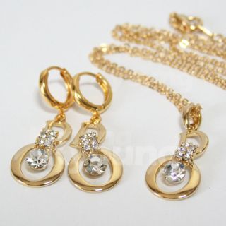   Plated necklace earrings sets wedding Jewelry Set Propose Woman love 1