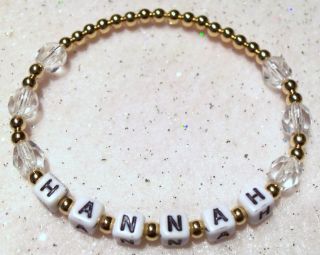 Personalized Child Bracelet Name ID Birthstone Pearl Silver Plated or 