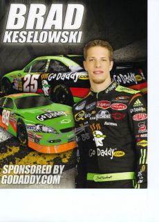 SIGNED 2009 #25 Brad Keselowski GO DADDY NASCAR Sprint Cup Racing 