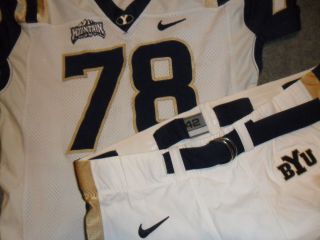 BYU Brigham Young Cougars Nike Authentic Game Used Football Jersey and 