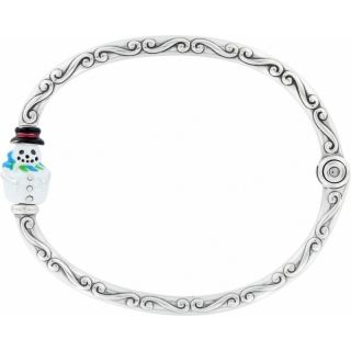 Brighton Chilly Snowman Charm Bangle Bracelet Great Gift Add Charms 