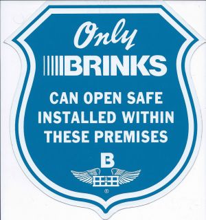 Brinks Genuine Store Business Home Safe Window Door Decal Sticker