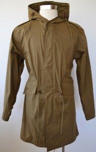 Burberry Brit Mens $750 Khaki Hooded Rain Coat Jacket Size XL