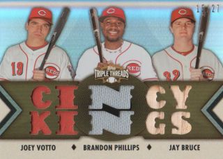 2012 Topps Triple Threads Relics Combos Sepia #TTRC31 Votto/Phillips 