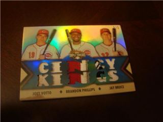  Triple Threads triple patch relic of Joey Votto Brandon Phillips Jay 