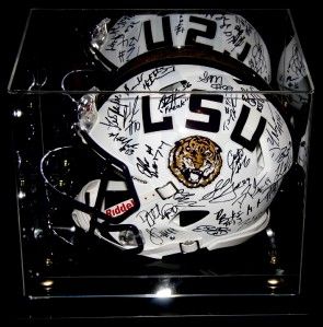 12 BCS LSU Tigers Authentic Pro Combat Team Signed Helmet COA Proof 