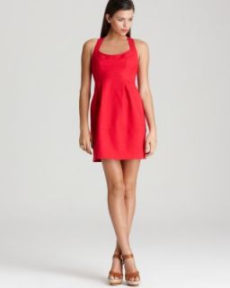 Nanette Lepore New 90210 Red Pleated Scoop Neck Lined Cocktail Dress 