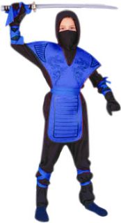 Childs Blue Ninja Dragon Halloween Costume Small 4 6 Medium 8 10 