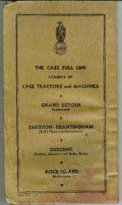 Vtg 1940 J I Case IH Farm Machinery Retail Price List Tractors 