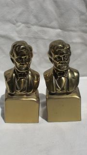  Abraham Lincoln Brass Bookends