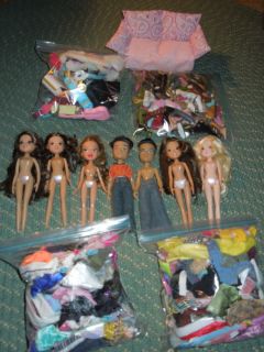 Bratz Barbie Moxie Girls Lot of 40 Dolls 250 Clothing Shoes Much More 
