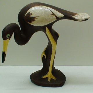 Braytons Brayton Laguna Beach California Pottery Bird Crane Signed 