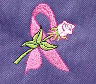 Breast Cancer Awareness Purple Tote Bag Ribbon Rose New