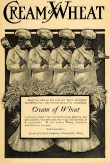 1902 Ad Cream Of Wheat Breakfast Food Rastus Chef Crop   ORIGINAL 
