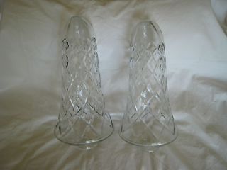 Pair of Hand Cut Vintage Blown Crystal or Glass Lamp Columns oarts 