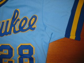   Brewers Authentic Vtg Sand Knit Game Jersey 42 MLB Powder Blue