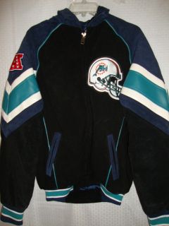 NFL football Miami Dolphins Suede Leather Jacket size S jersey nice 