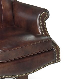 Distressed Brown Leather Swivel Office Chair SS EC21