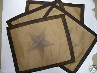 Western Decor Rustic Star Table Placemats 4 Settings