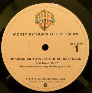 Monty Python LP Life of Brian Soundtrack OST Near Mint