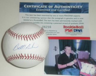 Brett Anderson As PSA DNA Signed Rookie Baseball Pic