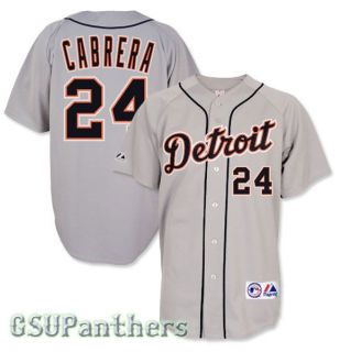 Miguel Cabrera Detroit Tigers Grey Away Sewn Jersey Mens Sz M 2XL 