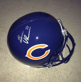 BRIAN URLACHER SIGNED AUTOGRAPHED FULL SIZE BEARS HELMET MOUNTED 