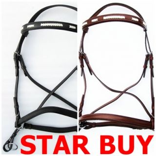 English BITLESS Bridles Reins Full COB Horse Brown Leather
