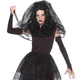 Dark Bride Black Wedding Dress Woman Lady Halloween Costume Adult 2 4 